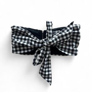 tigermist checkered strapless top